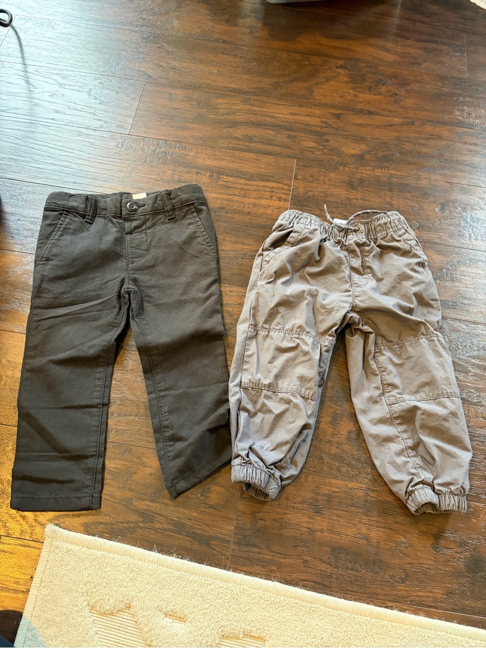 Carter's Brown Pants & Light Gray Elastic-Waist Cargo Joggers